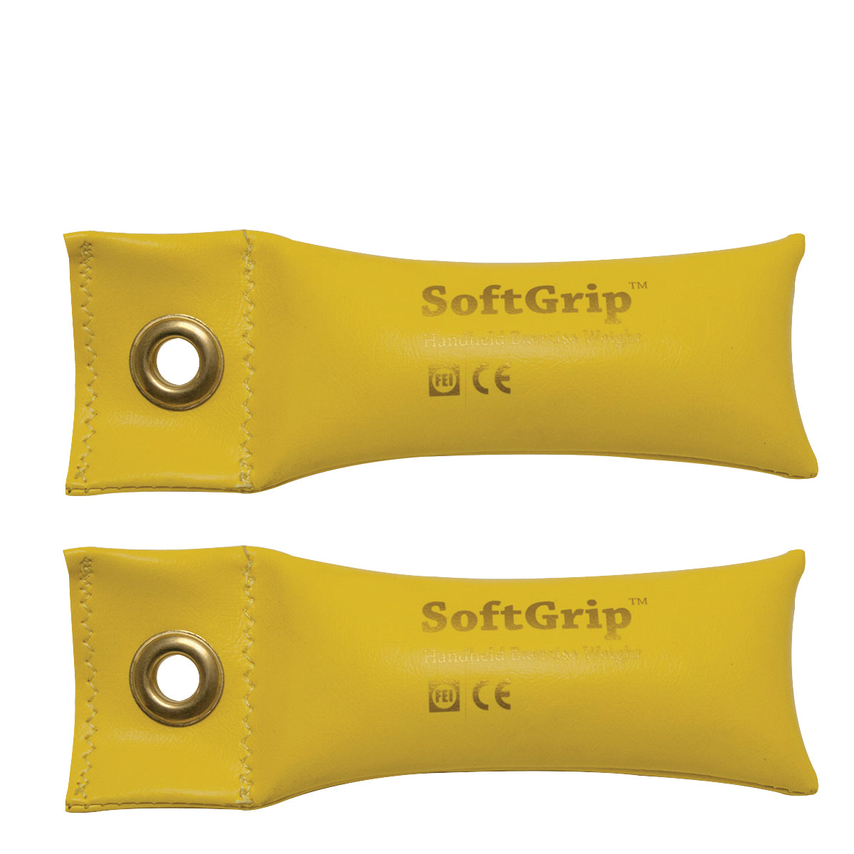 CanDo SoftGrip Hand Weight - 1 lb - Yellow - pair