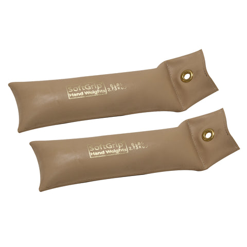 CanDo SoftGrip Hand Weight - 6 lb - Tan - pair