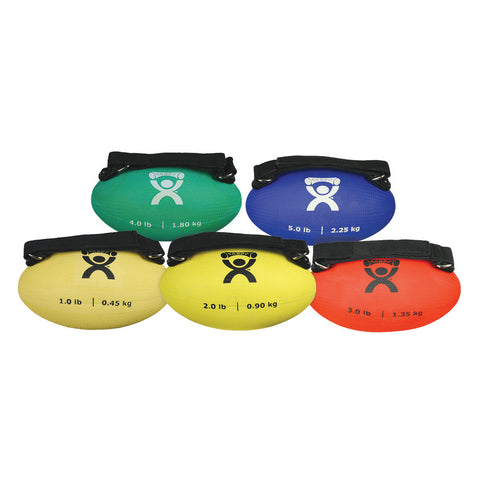 CanDo Handy Grip weight ball - 5-piece set (1 each: 1,2,3,4,5 lb)