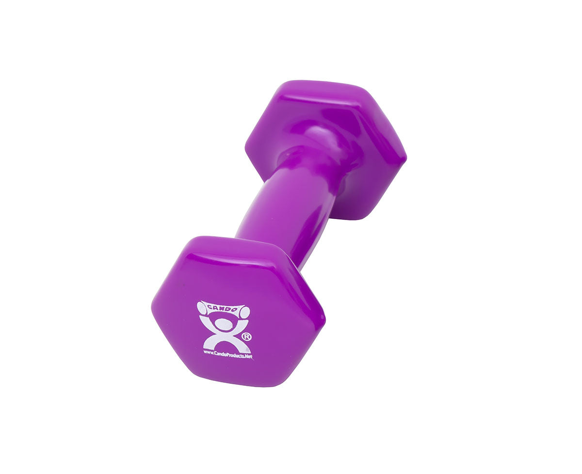 CanDo vinyl coated dumbbell - 2 lb - Violet, each