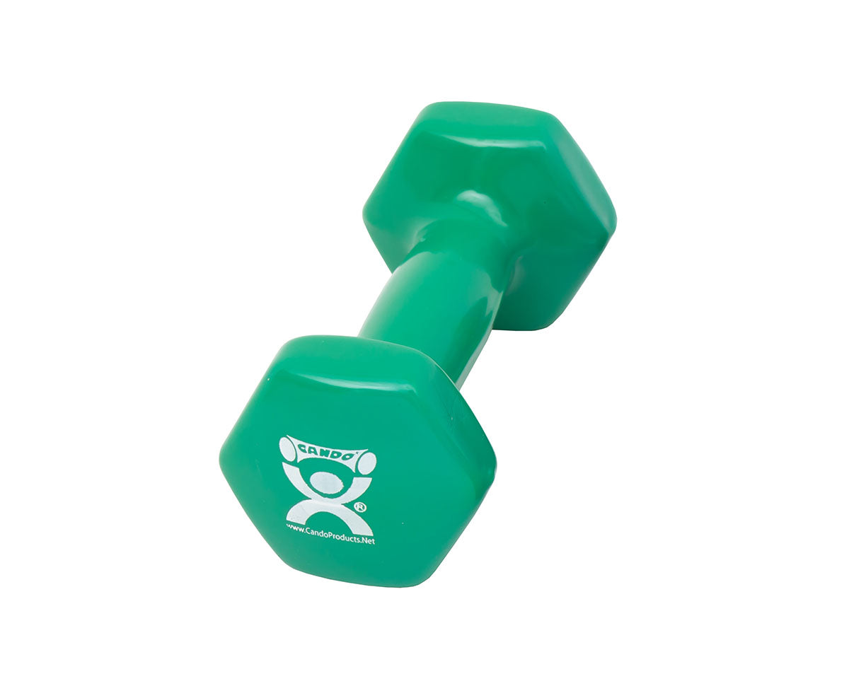 CanDo vinyl coated dumbbell - 3 lb - Green, each