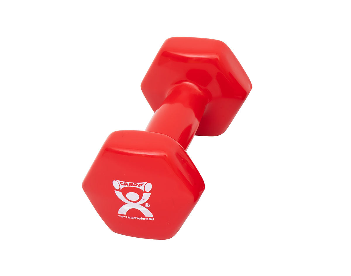 CanDo vinyl coated dumbbell - 6 lb - Red, each