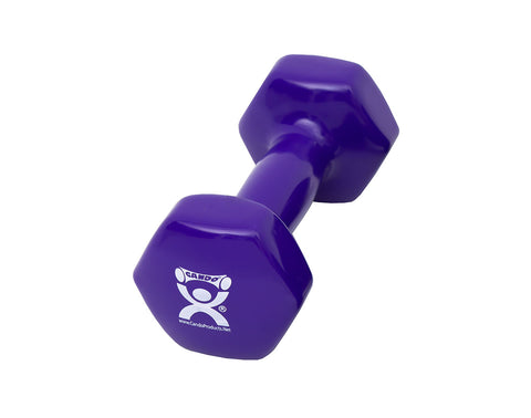 CanDo vinyl coated dumbbell - 7 lb - Purple, each