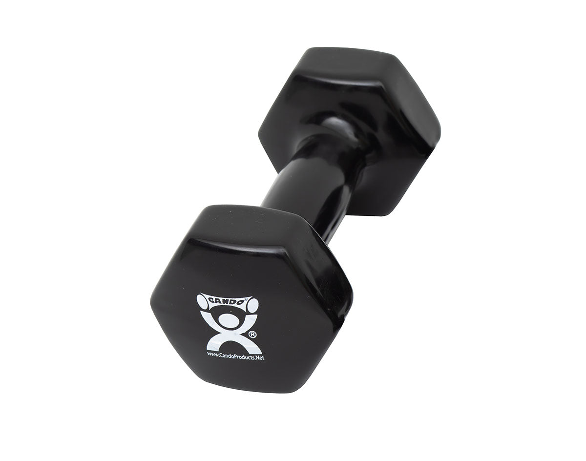 CanDo vinyl coated dumbbell - 8 lb - Black, each