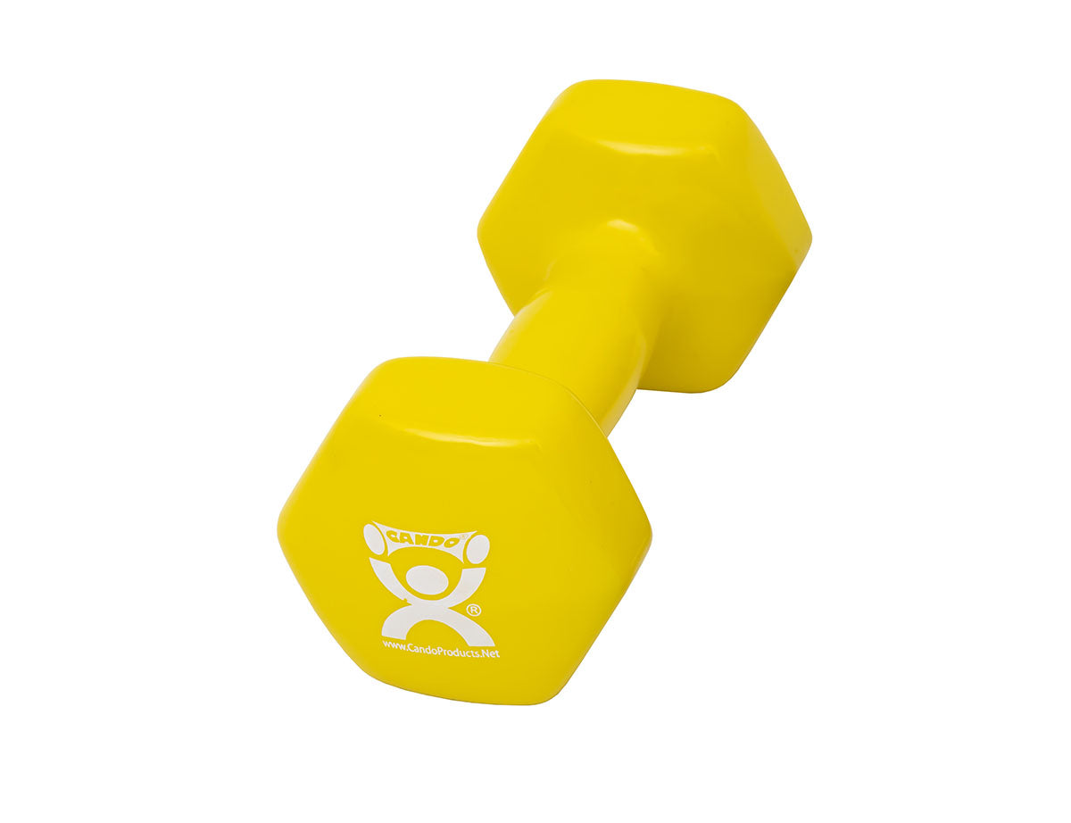 CanDo vinyl coated dumbbell - 9 lb - Yellow, each