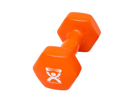 CanDo vinyl coated dumbbell - 10 lb - Orange, each