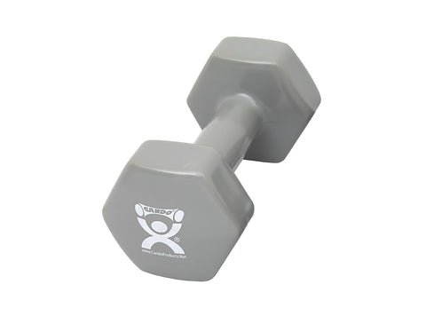 CanDo vinyl coated dumbbell - 15 lb - Silver, each