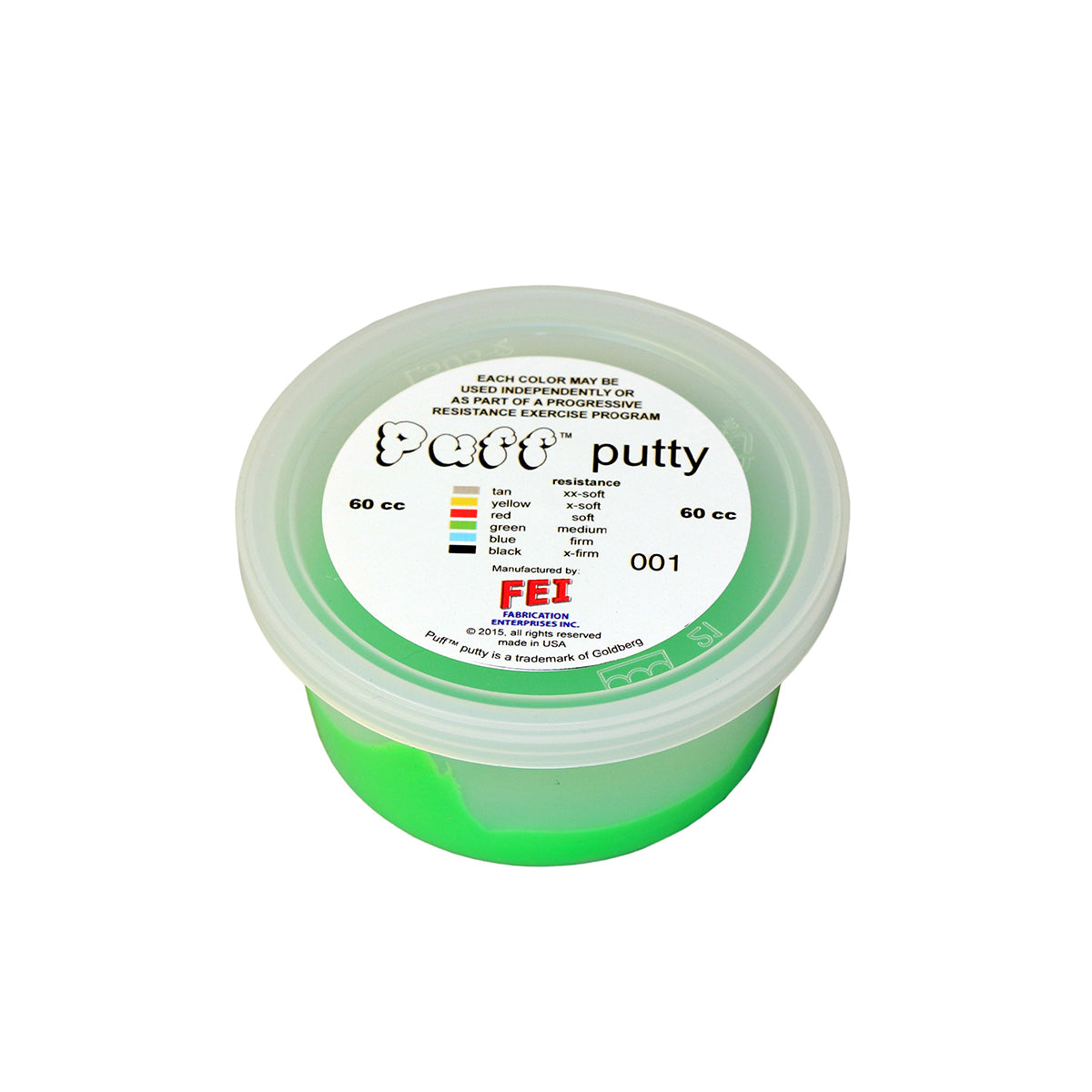 Puff LiTE Exercise Putty - medium - green - 60cc