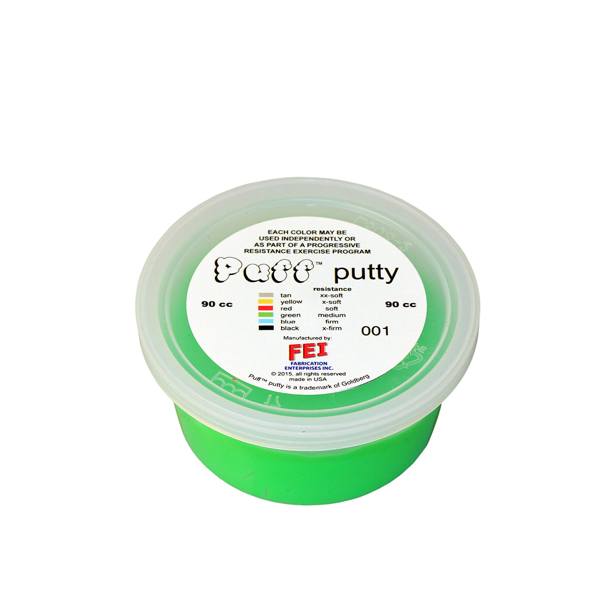 Puff LiTE Exercise Putty - medium - green - 90cc