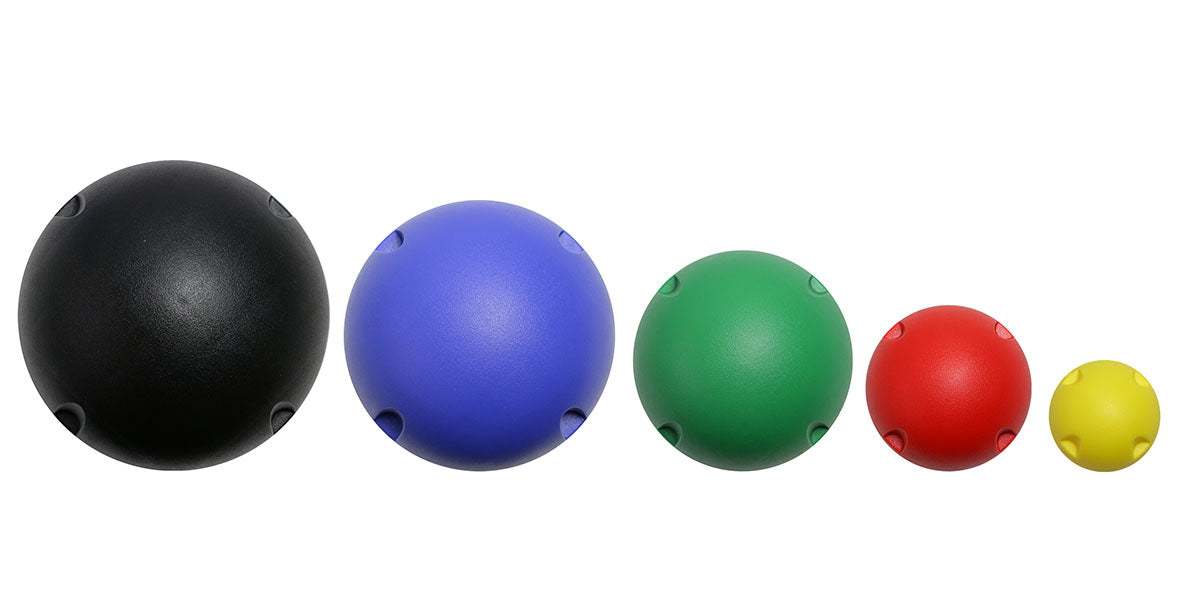 CanDo MVP Balance System - 5-Ball Set (1 each: yellow, red, green, blue, black), no rack