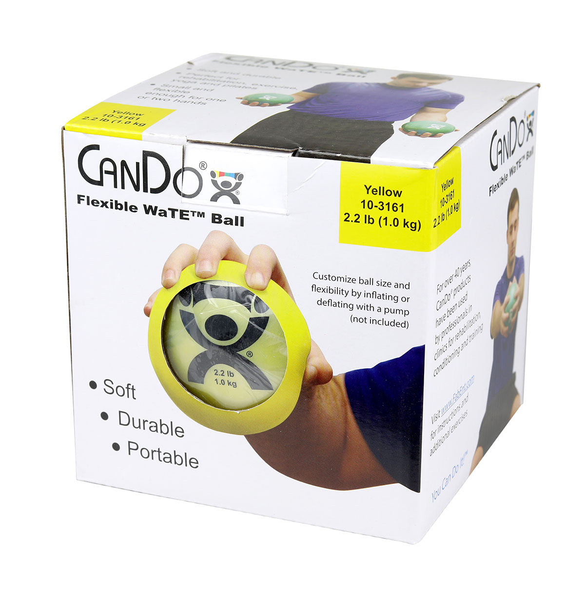 CanDo WaTE Ball - Hand-held Size - Yellow - 5" Diameter - 2.2 lb