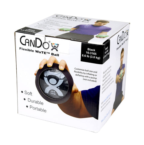 CanDo WaTE Ball - Hand-held Size - Black - 5" Diameter - 6.6 lb