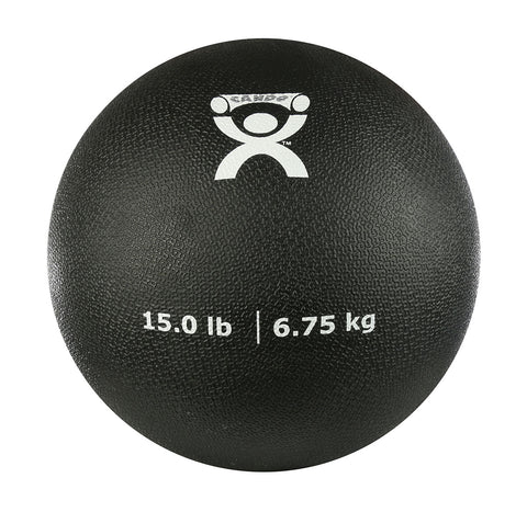 CanDo, Soft and Pliable Medicine Ball, 9" Diameter, Black, 15 lbs.