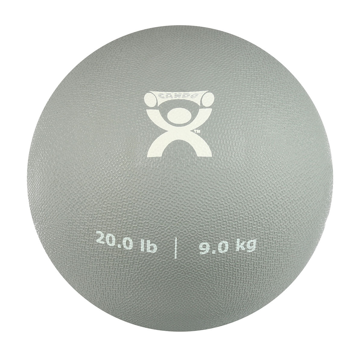 CanDo, Soft and Pliable Medicine Ball, 9" Diameter, Silver, 20 lbs.