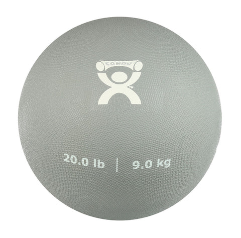 CanDo, Soft and Pliable Medicine Ball, 9" Diameter, Silver, 20 lbs.