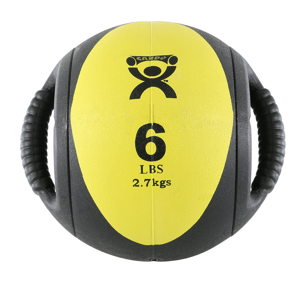 CanDo, Dual-Handle Medicine Ball, 9" Diameter, Yellow, 6 lb.