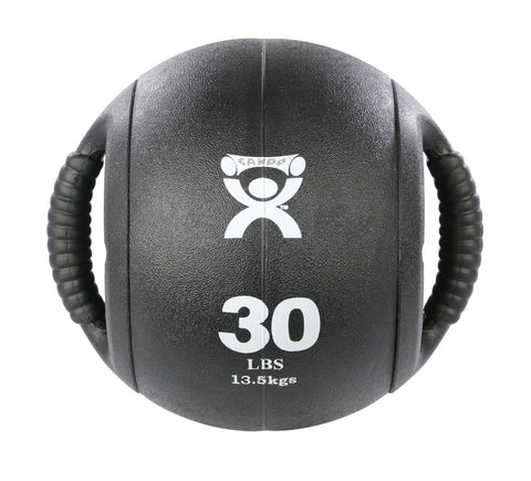 CanDo, Dual-Handle Medicine Ball, 9" Diameter, Black, 30 lb.