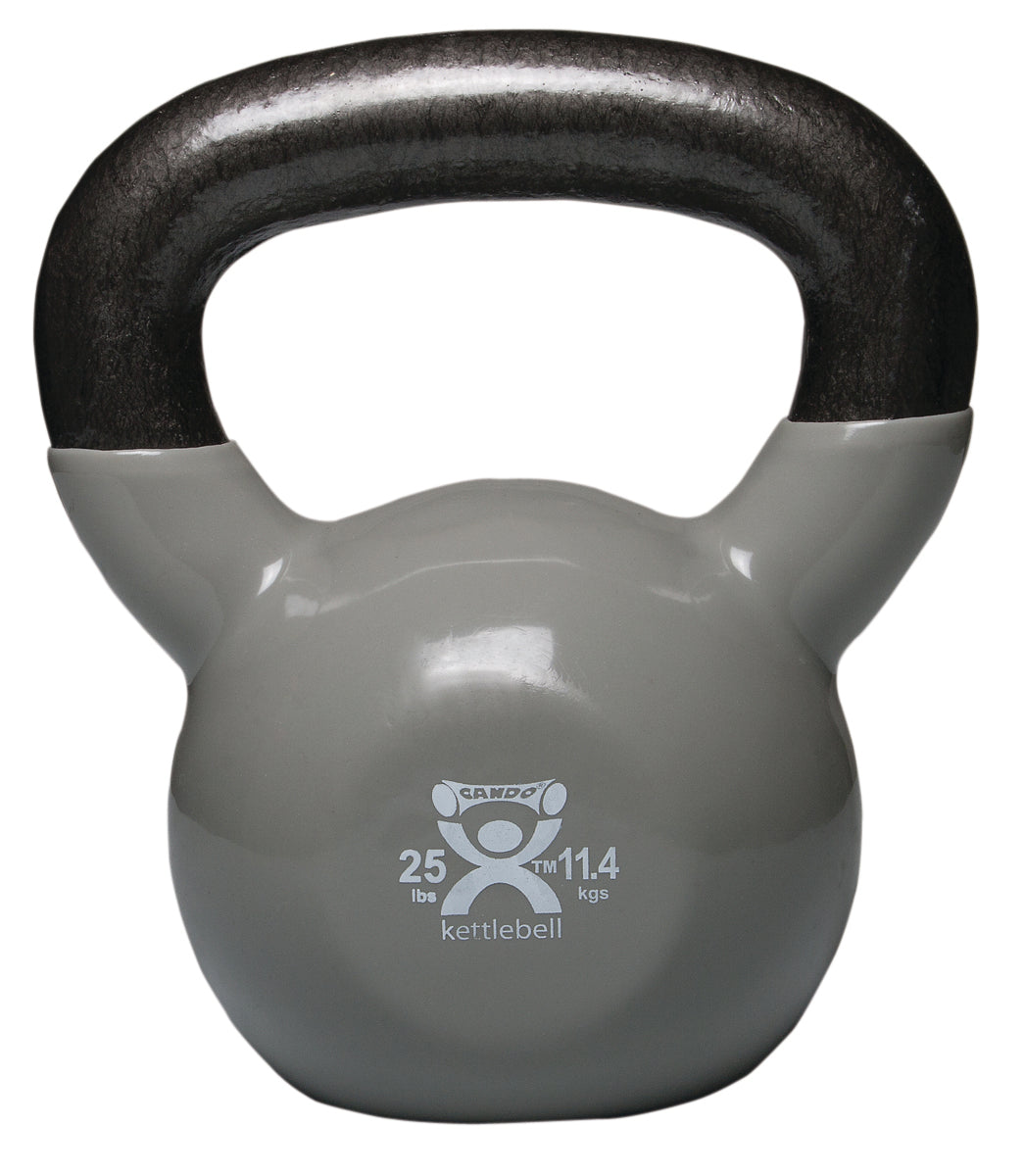 CanDo vinyl-coated kettlebell - Silver - 25 lb