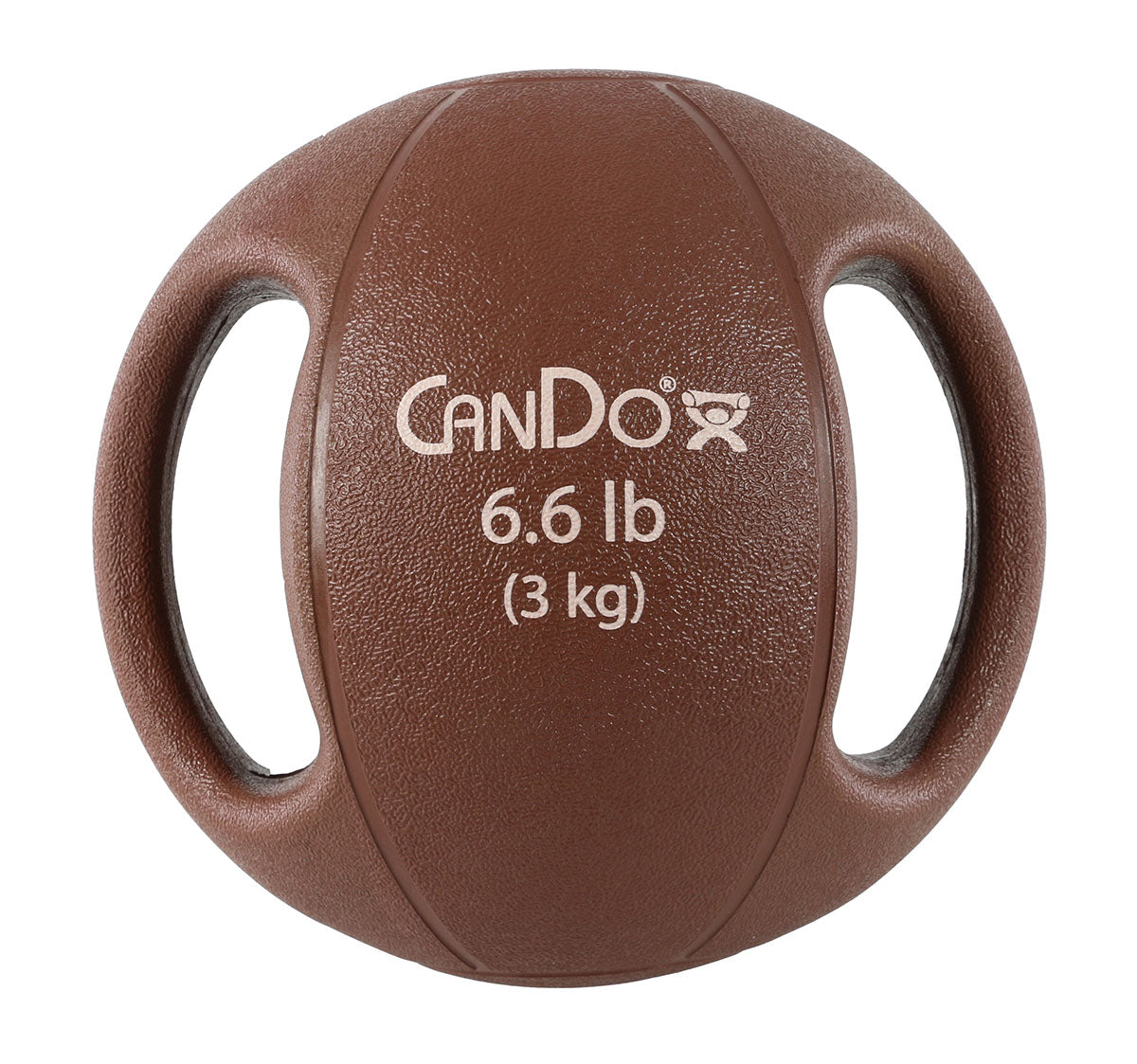 CanDo, Molded Dual Handle Medicine Ball, Tan, 6.6 lb. (3 kg)