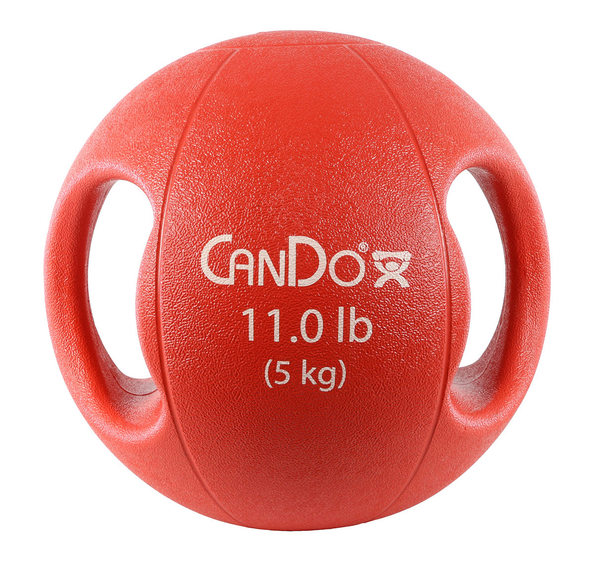 CanDo, Molded Dual Handle Medicine Ball, Red, 11 lb. (5 kg)