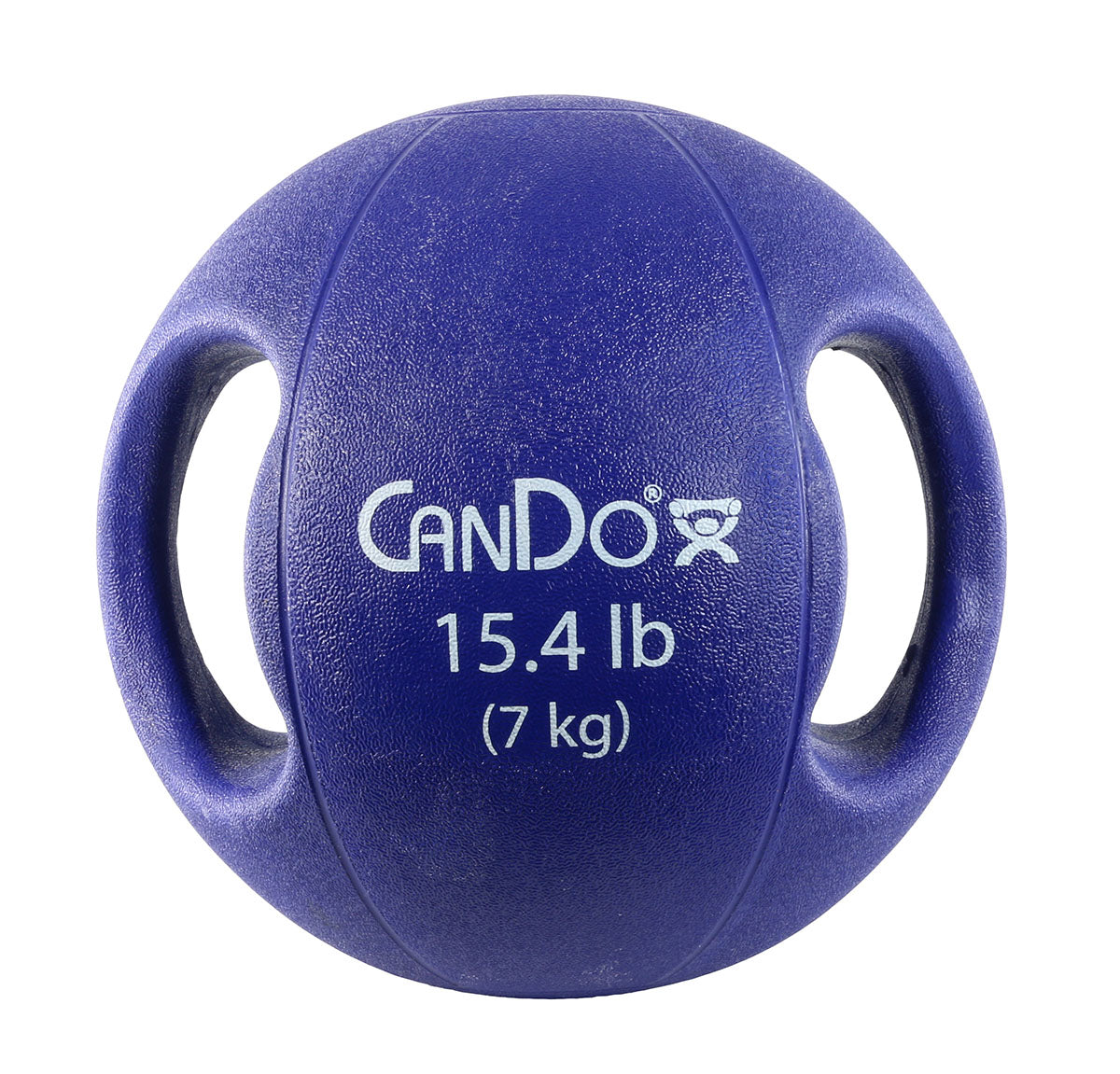 CanDo, Molded Dual Handle Medicine Ball, Blue, 15.4 lb. (7 kg)