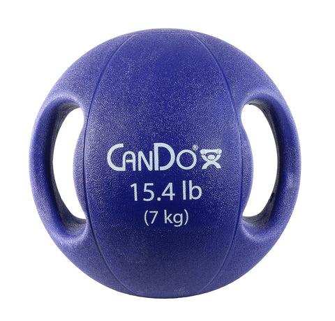 CanDo, Molded Dual Handle Medicine Ball, Blue, 15.4 lb. (7 kg)