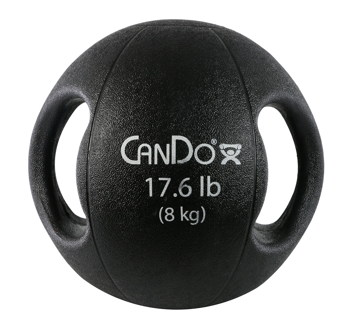 CanDo, Molded Dual Handle Medicine Ball, Black, 17.6 lb. (8 kg)