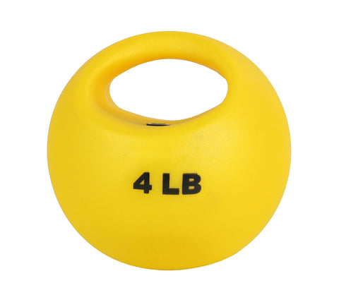 CanDo One Handle Medicine Ball - 4 lb - Yellow