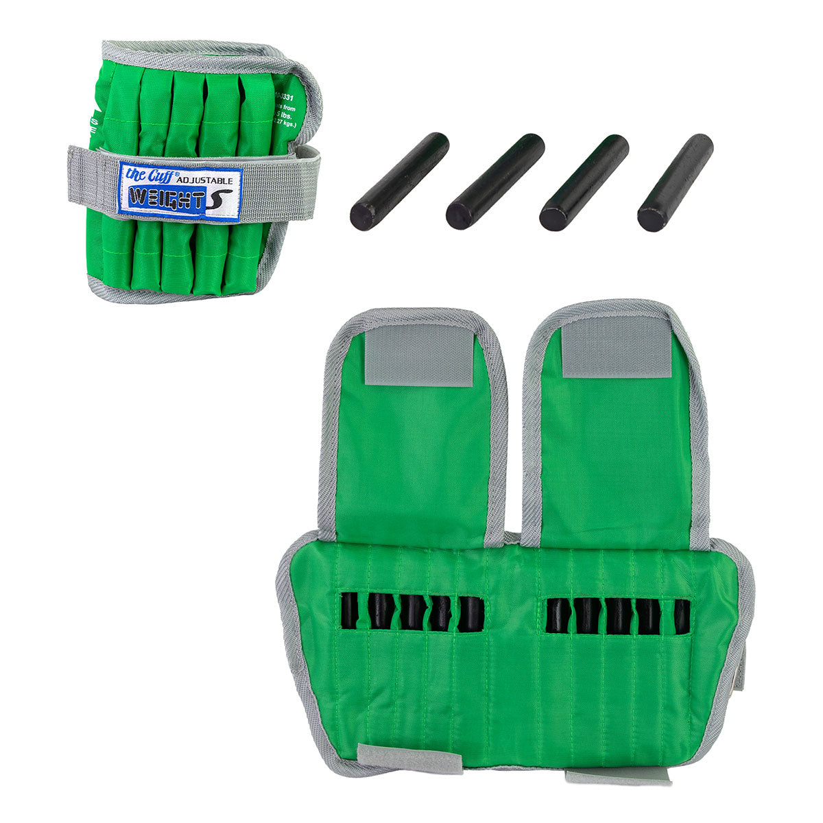 The Adjustable Cuff ankle weight - 5 lb - 10 x 0.5 lb inserts - Green - pair