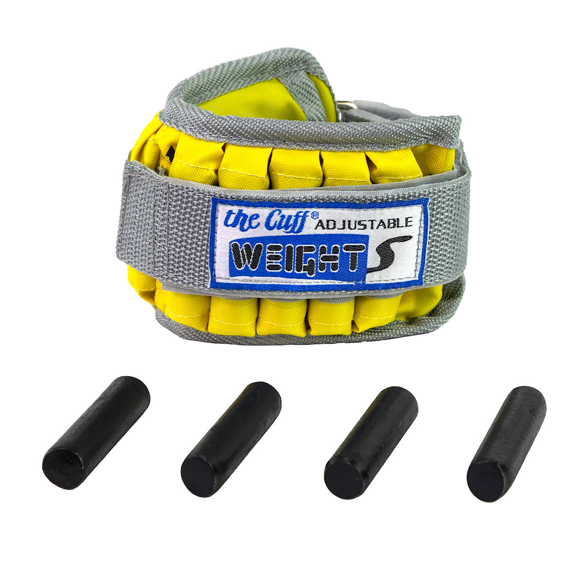 The Adjustable Cuff wrist weight - 2 lb - 10 x 0.2 lb inserts - Yellow - each