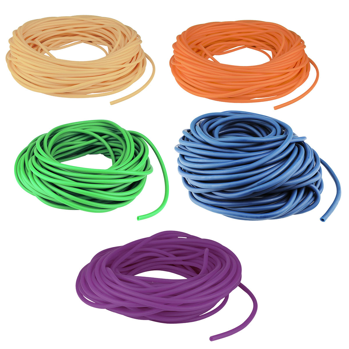 Val-u-Tubing - Low Powder - 100' - 5-piece set (1 each: peach, orange, lime, blueberry, plum)