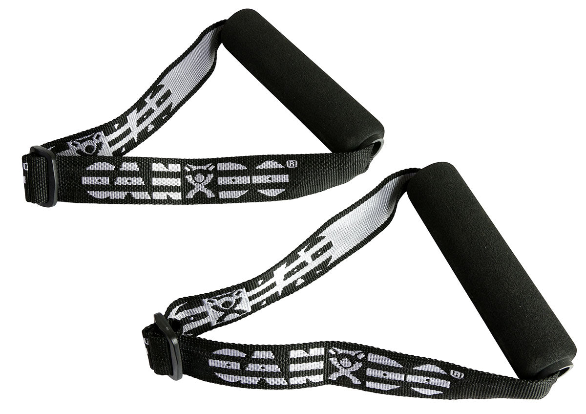 CanDo Exercise Band - Accessory - Foam Padded Adjustable Webbing Handle - Pair