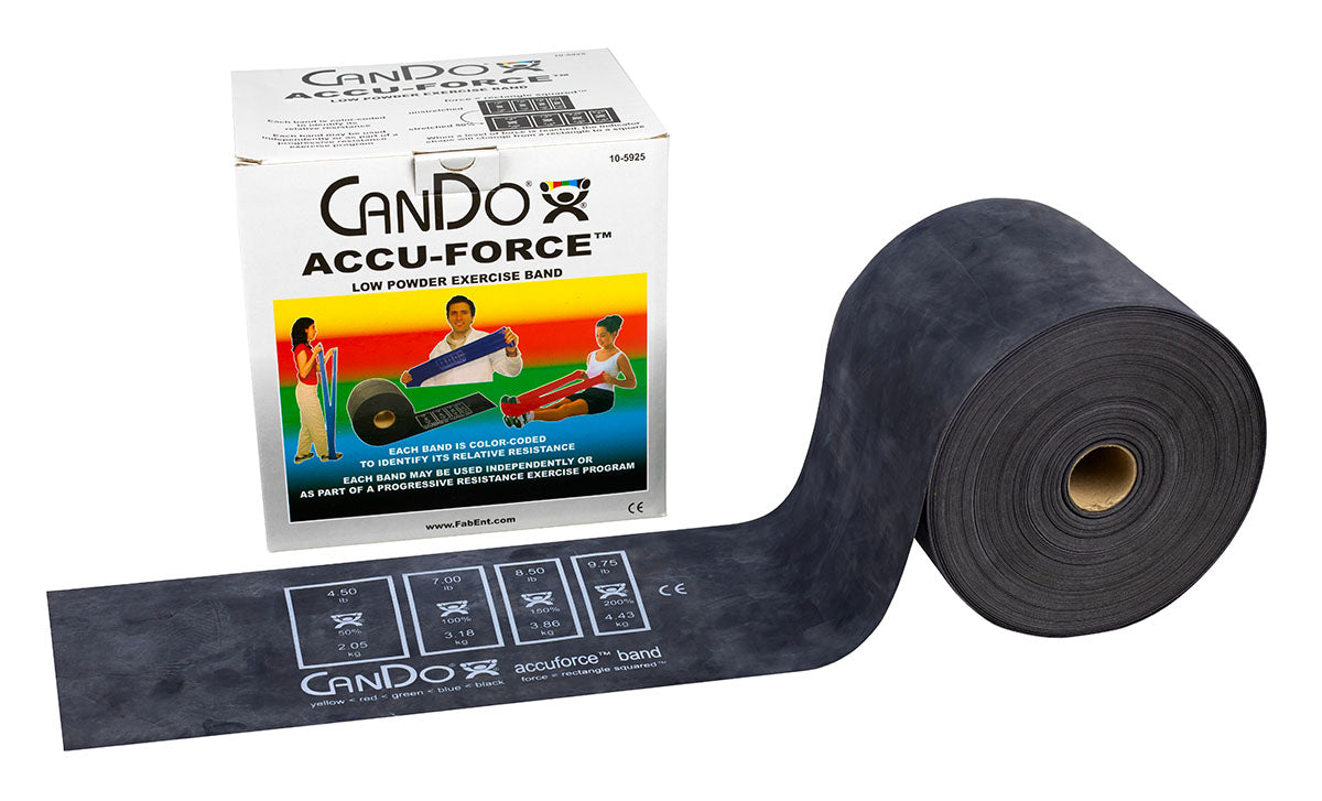 CanDo AccuForce Exercise Band - 50 yard roll - Black - x-heavy