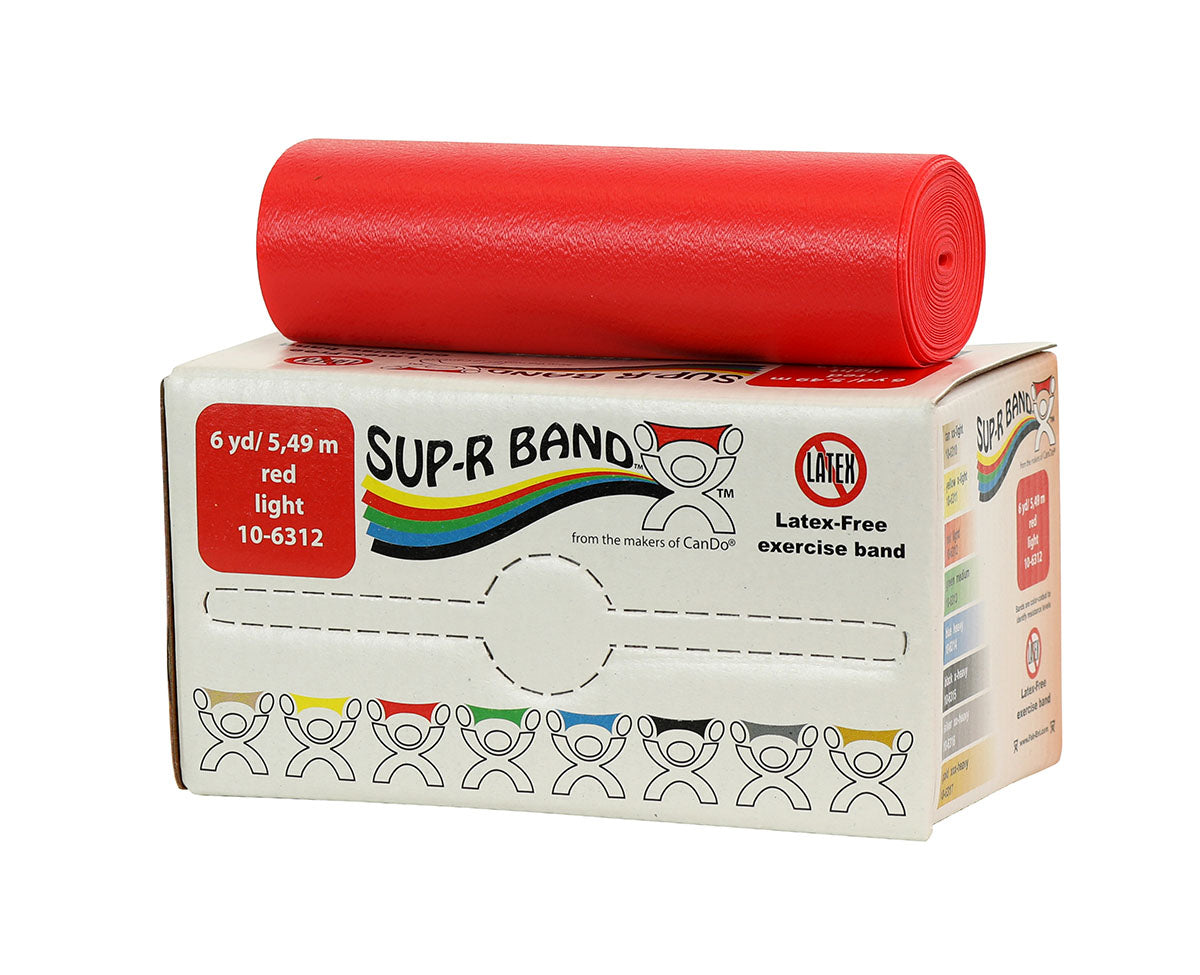 Sup-R Band Latex Free Exercise Band - 6 yard roll - Red - light