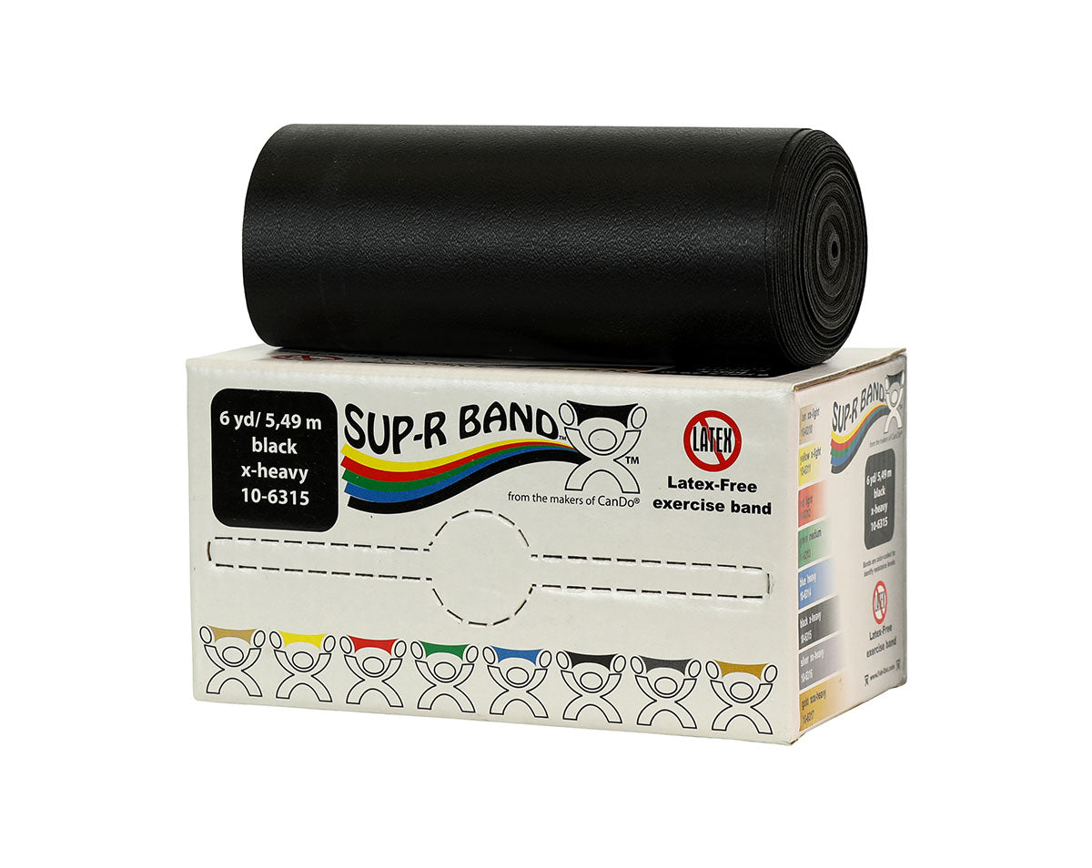 Sup-R Band Latex Free Exercise Band - 6 yard roll - Black - x-heavy