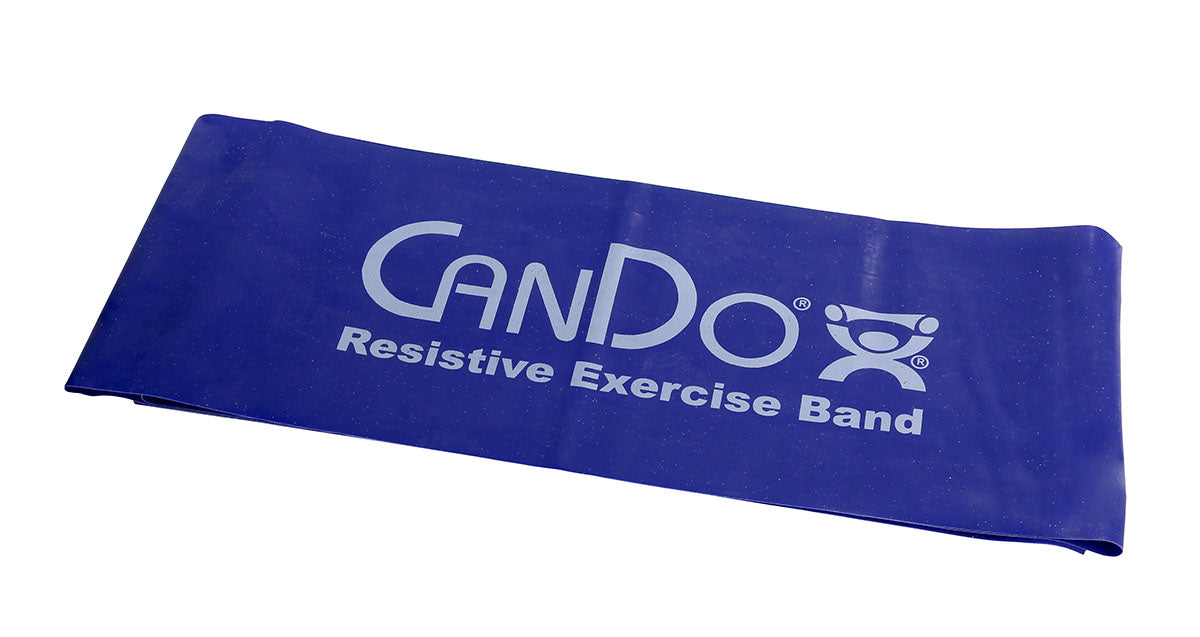 CanDo Low Powder Exercise Band - 5' length - Blue - heavy