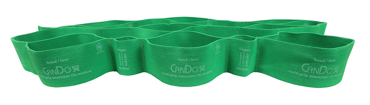 CanDo Multi-Grip Exerciser, 6 Foot Exerciser, Medium, Green, Case of 24