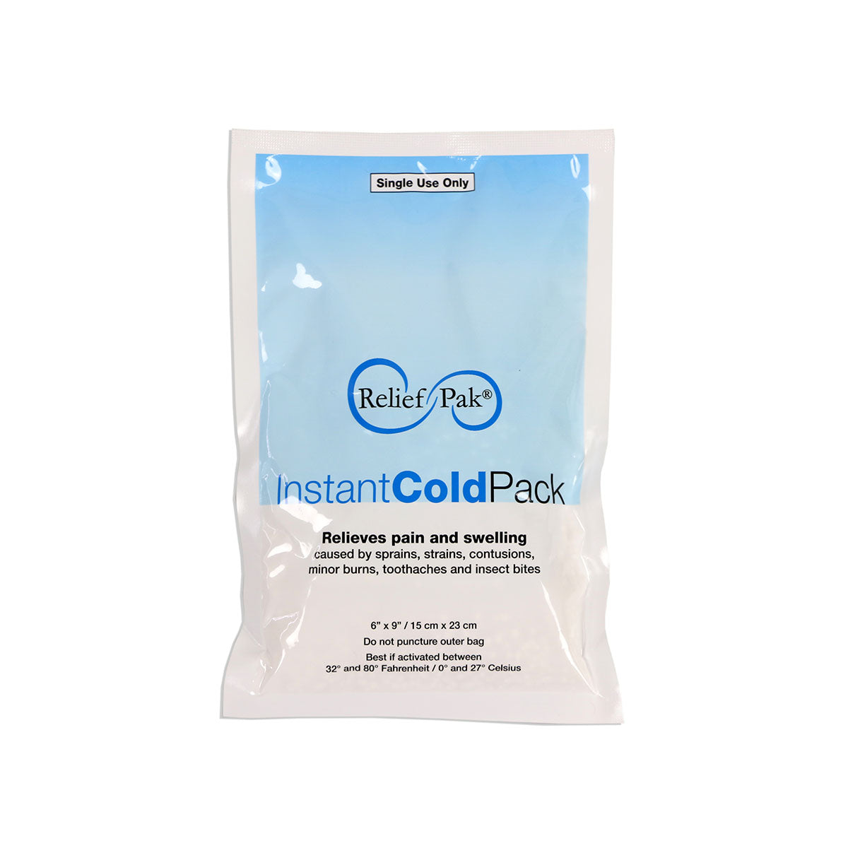 Relief Pak Instant cold compress, standard 6" x 9" - Case of 12