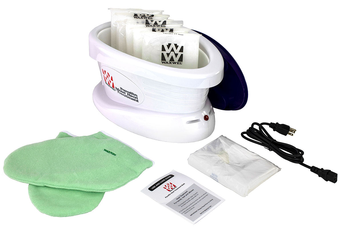 WaxWel Paraffin Bath - Standard Unit Includes: 65 Liners, 1 Mitt, 1 Bootie and 6 lb Unscented Paraffin