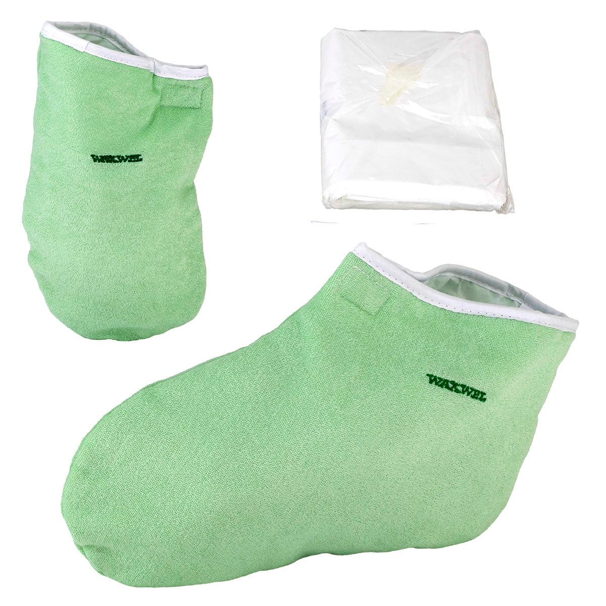 WaxWel Paraffin Bath - Accessory Package - 50 Liners, 1 Mitt and 1 Bootie ONLY