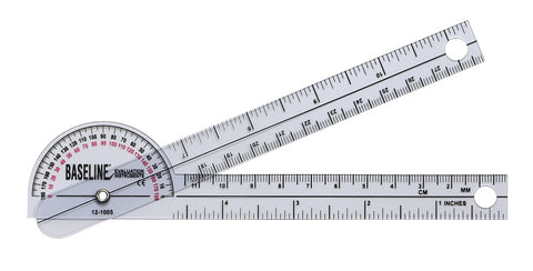 Baseline Plastic Goniometer - Pocket Style - 180 Degree Head - 6 inch Arms