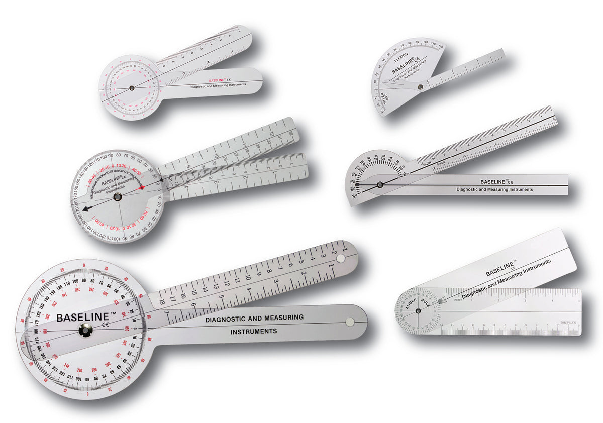 Baseline Plastic Goniometer - 6-piece Set, 25-pack