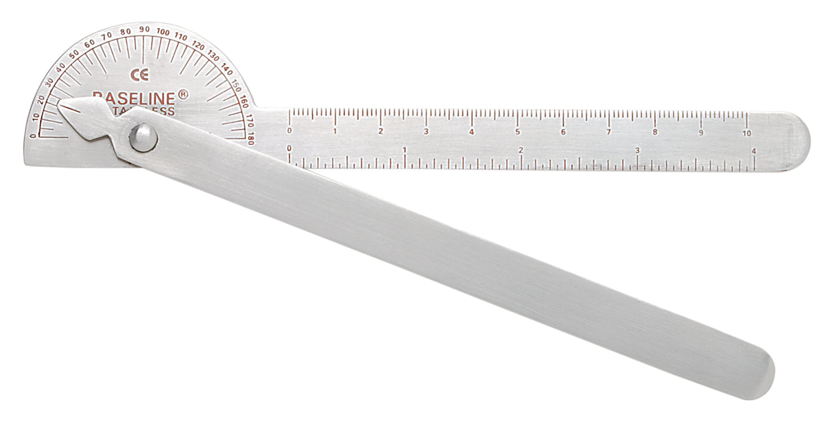 Baseline Metal Goniometer - 180 Degree Range - 6 inch Legs - Robinson, 25-pack