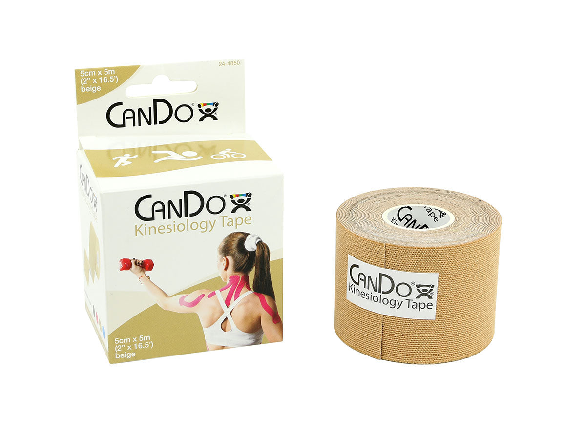 CanDo Kinesiology Tape, 2" x 16.5 ft, Beige, 1 Roll