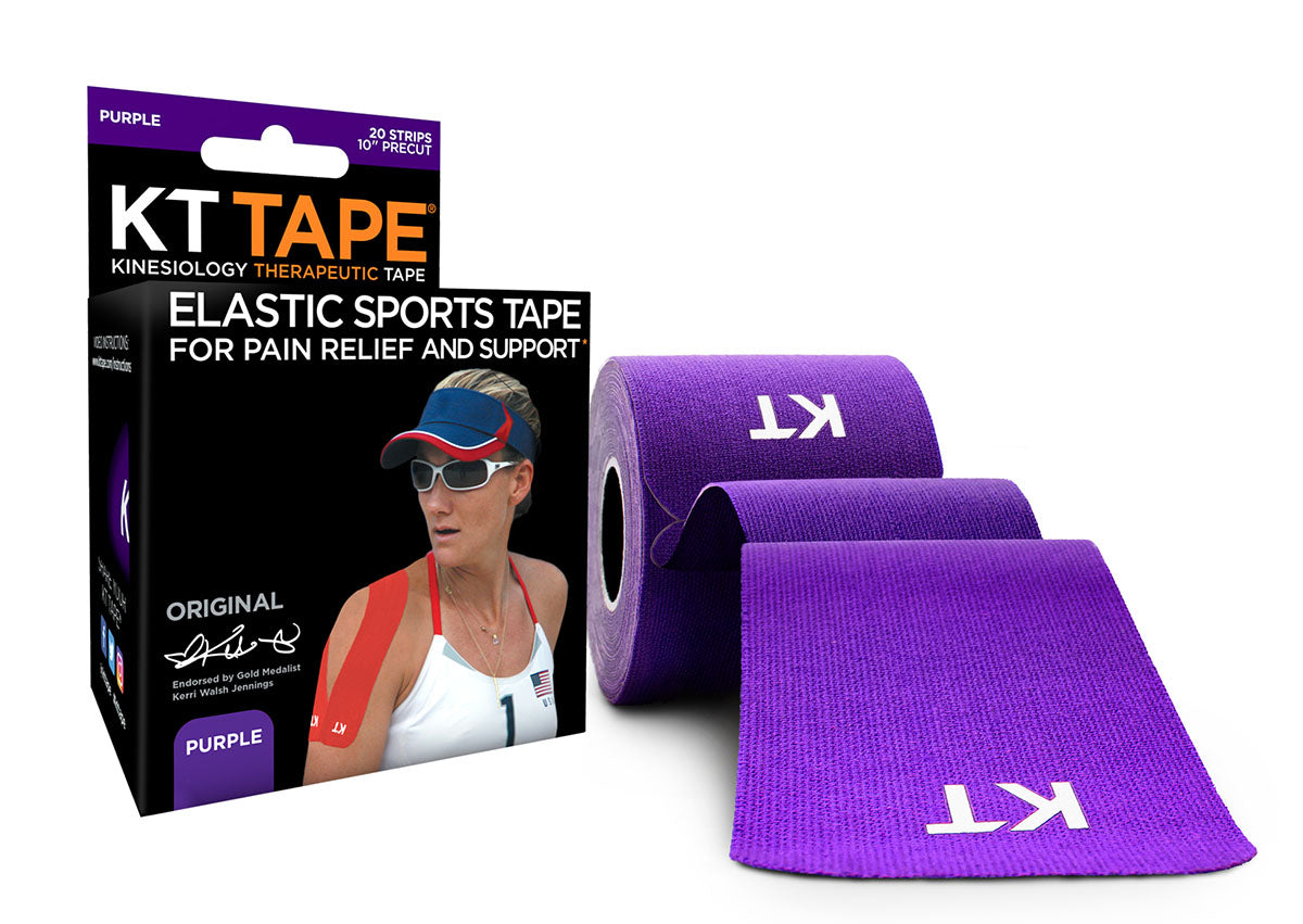 KT TAPE Cotton, Precut 10" Strip (20 each), Purple