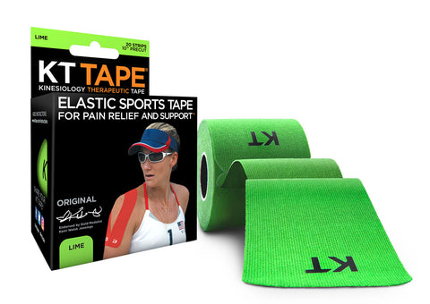 KT TAPE Cotton, Precut 10" Strip (20 each), Lime