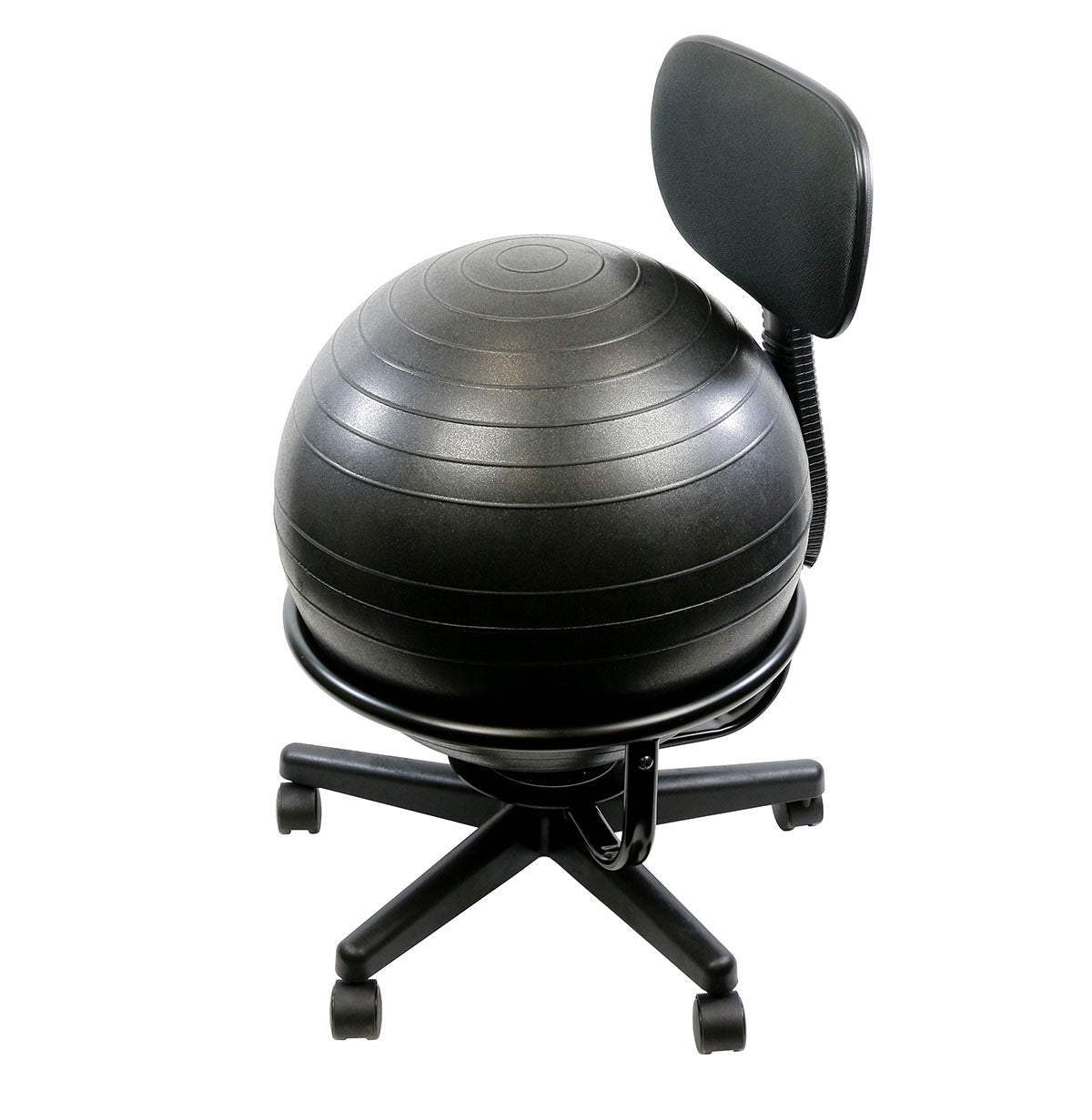 CanDo Ball Chair - Metal - Mobile - with Back - no Arms - with 22" Black Ball