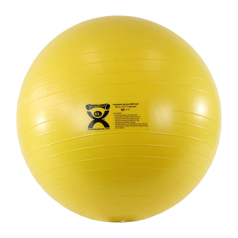 CanDo Inflatable Exercise Ball - ABS Extra Thick - Yellow - 18" (45 cm)