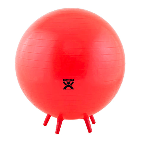 CanDo Inflatable Exercise Ball - with Stability Feet - Red - 30" (75 cm)