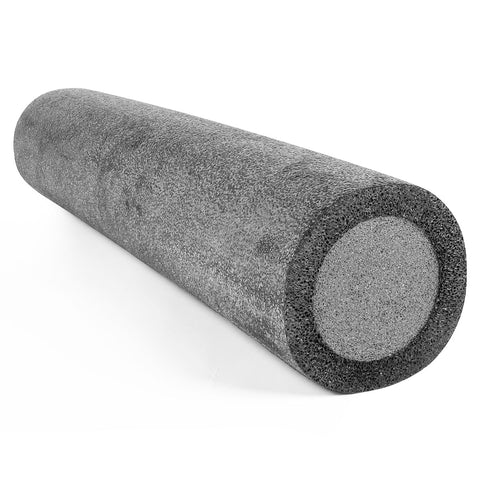 CanDo 2-Layer Round Foam Roller - 6" x 30" - Black - Extra-Firm